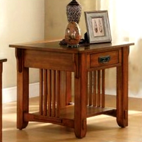 Oak Hardwood Mission Style End Table